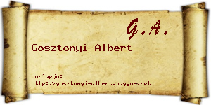Gosztonyi Albert névjegykártya