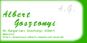 albert gosztonyi business card